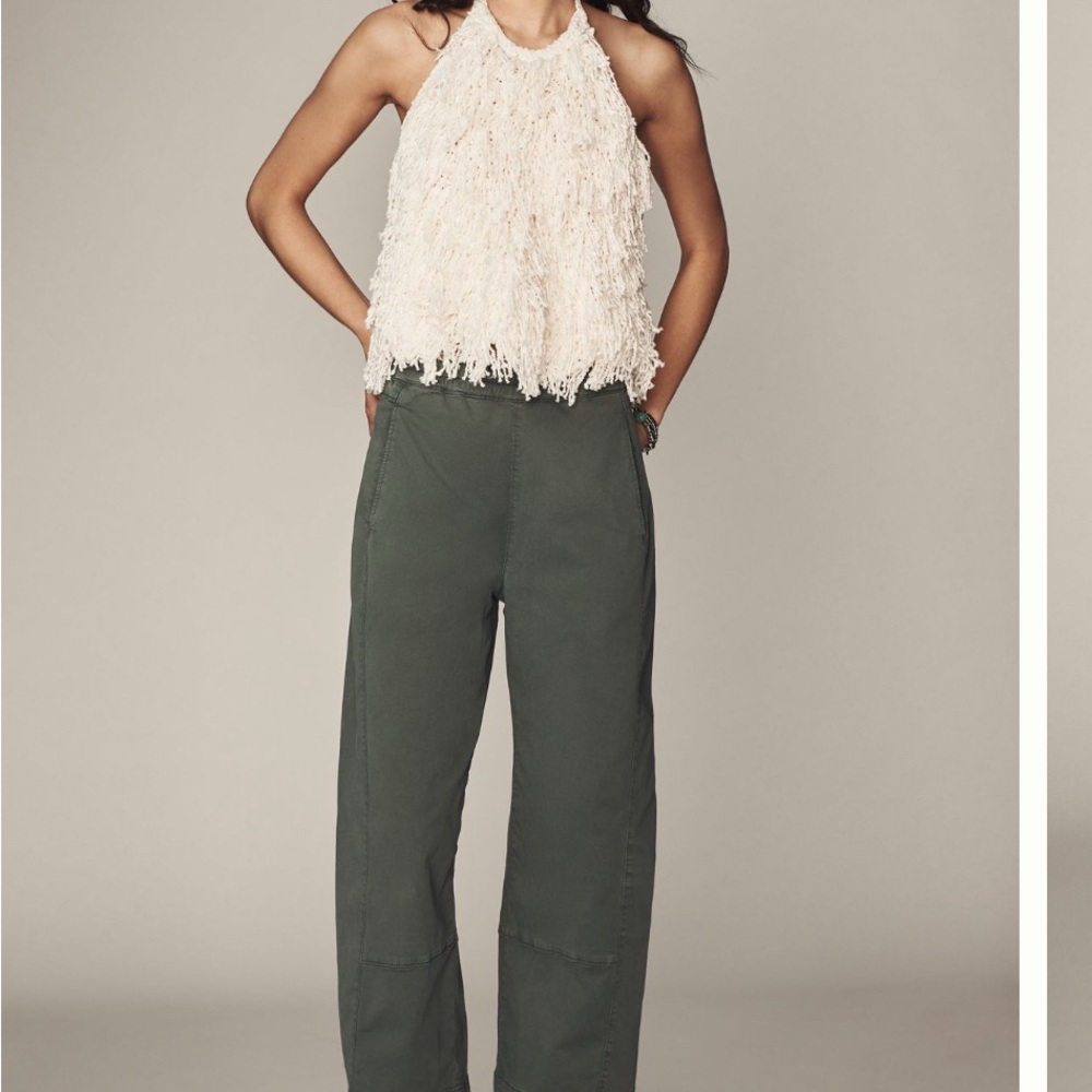 Pilcro Izzie relaxed Green Wide-Leg barrel Pants